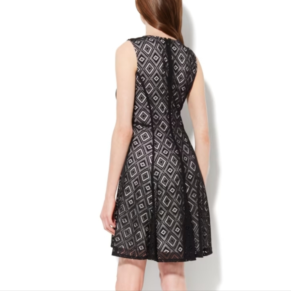 New York & Company Printed Color Block Wrap Dress - Picture 6 of 14